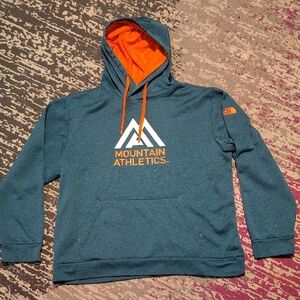 The North Face Mountain Athletics Teal and Orange Hoodie Men's Size XL